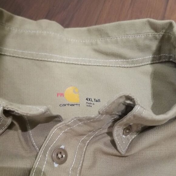 Carhartt® Men's FR Force Lightweight Button Down Size 4X tall - Picture 3 of 7